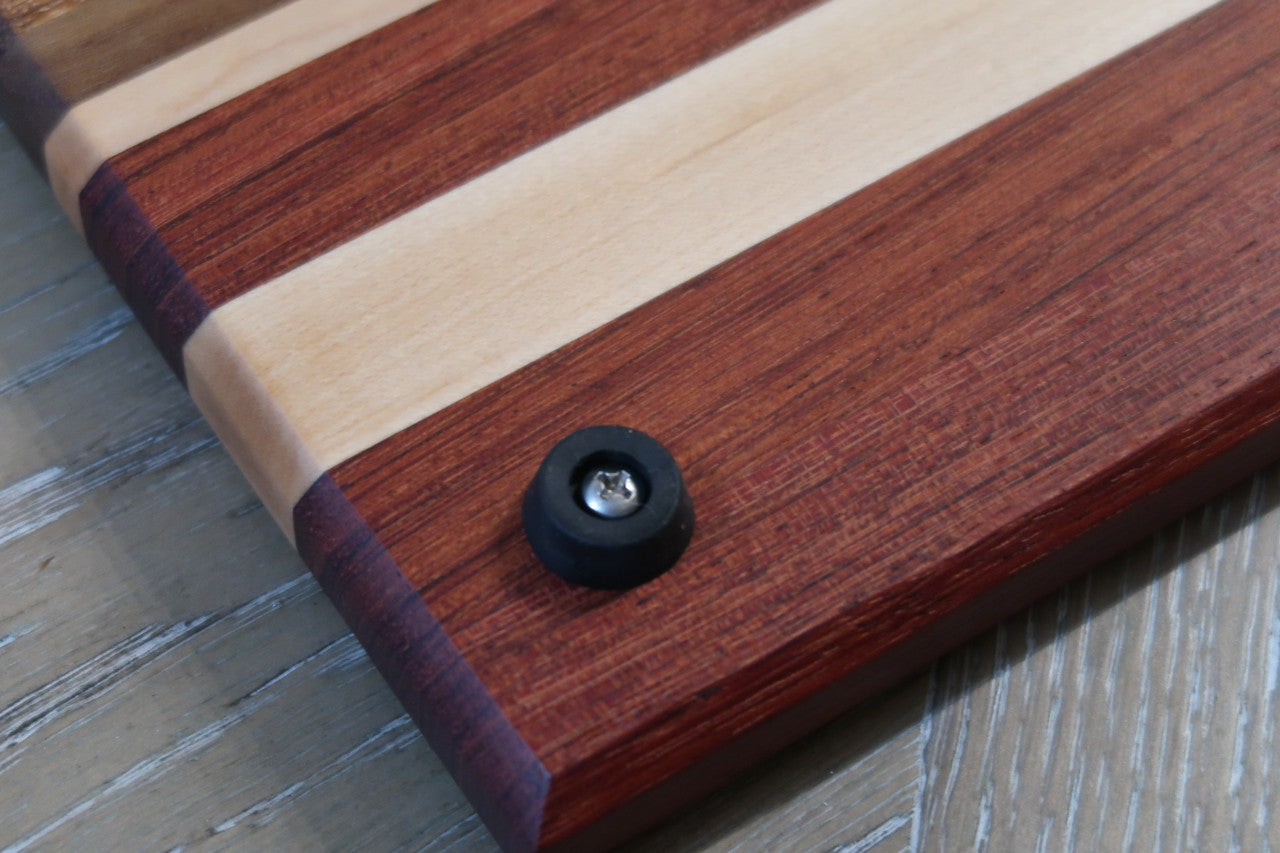 BRAZILIAN CHERRY, MAPLE, WENGE, WALNUT & ZEBRAWOOD CUTTING BOARD