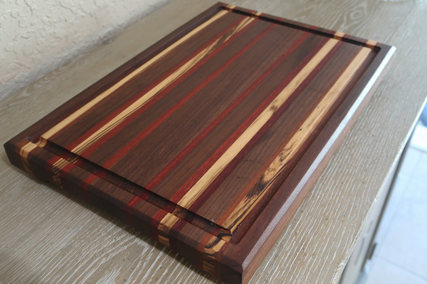 WALNUT BRAZILIAN CHERRY MAPLE PADUK ZEBRAWOOD BUTCHER BLOCK CUTTING BOARD