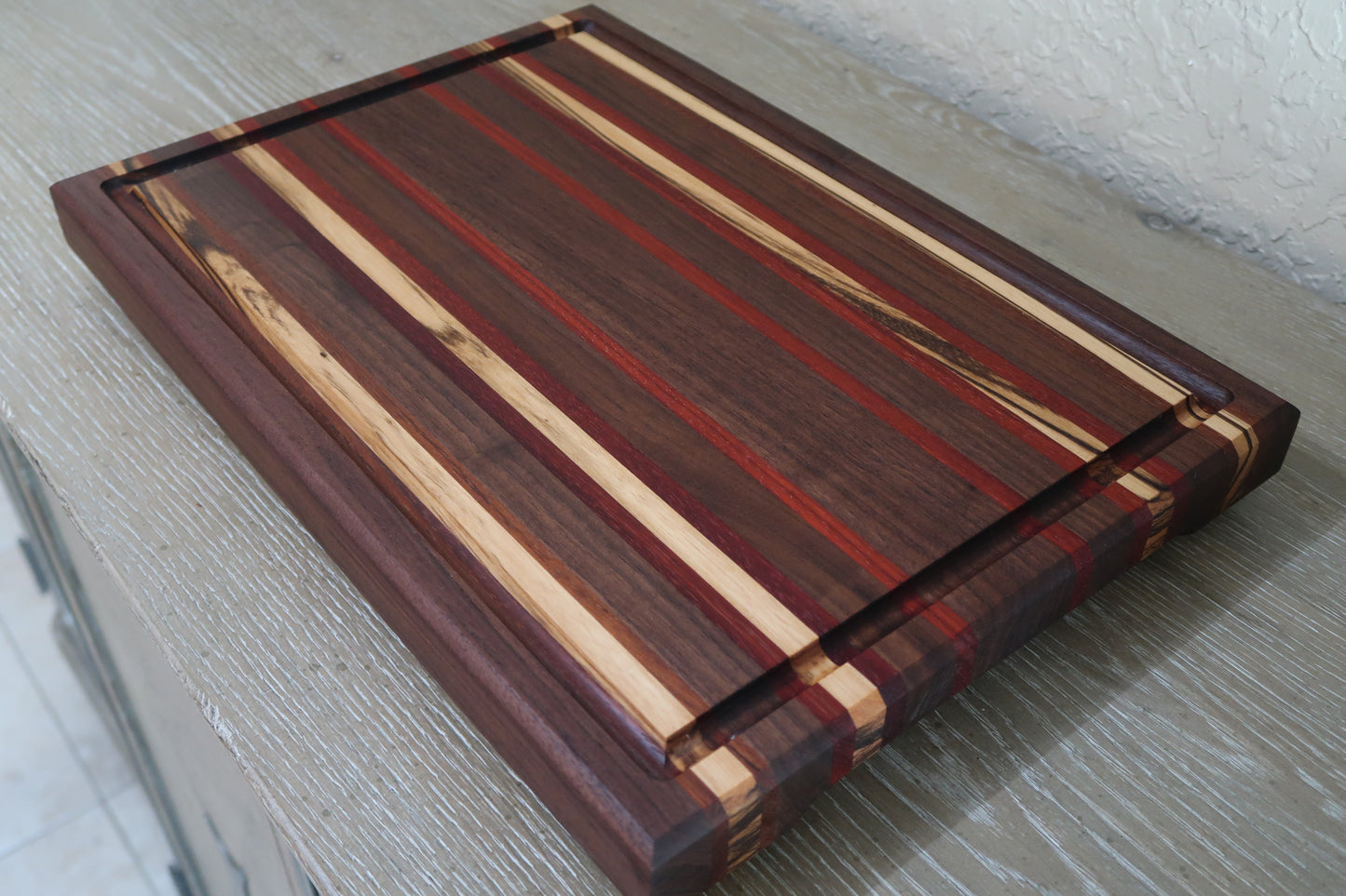 WALNUT BRAZILIAN CHERRY MAPLE PADUK ZEBRAWOOD BUTCHER BLOCK CUTTING BOARD