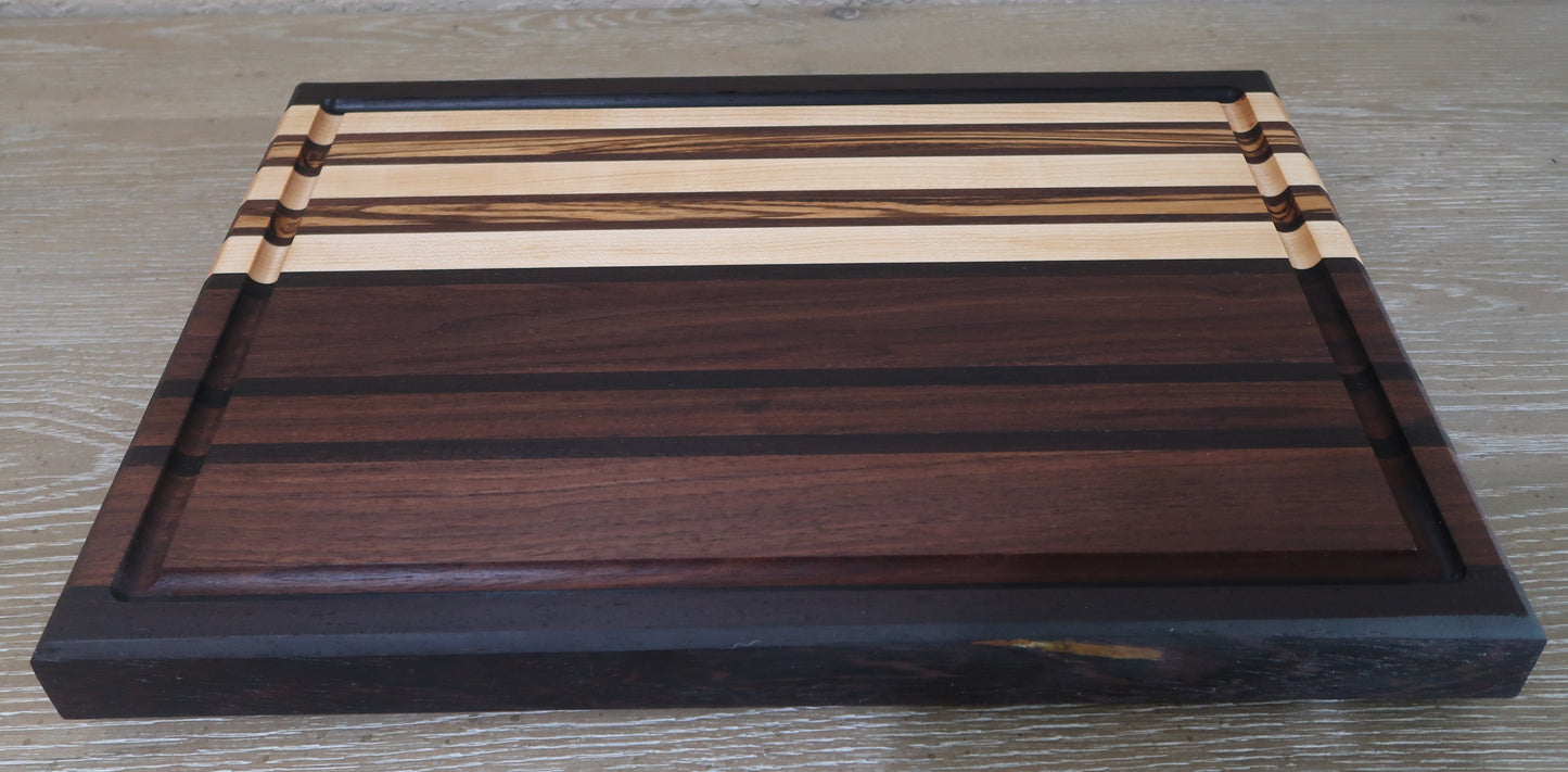 WALNUT WENGE MAPLE ZEBRAWOOD BUTCHER BLOCK CUTTING BOARD