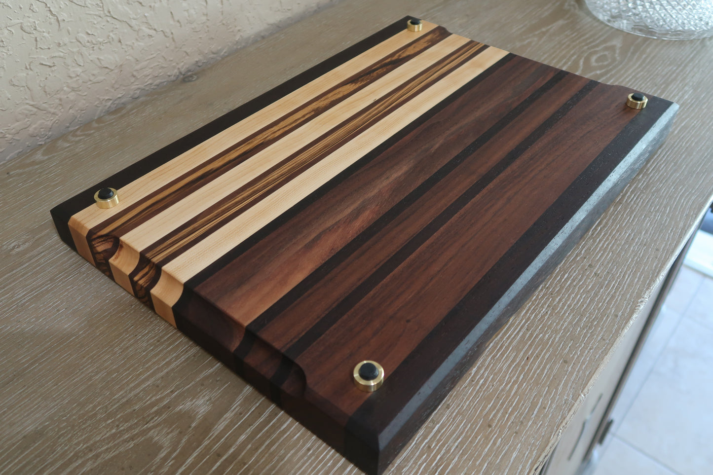 WALNUT WENGE MAPLE ZEBRAWOOD BUTCHER BLOCK CUTTING BOARD