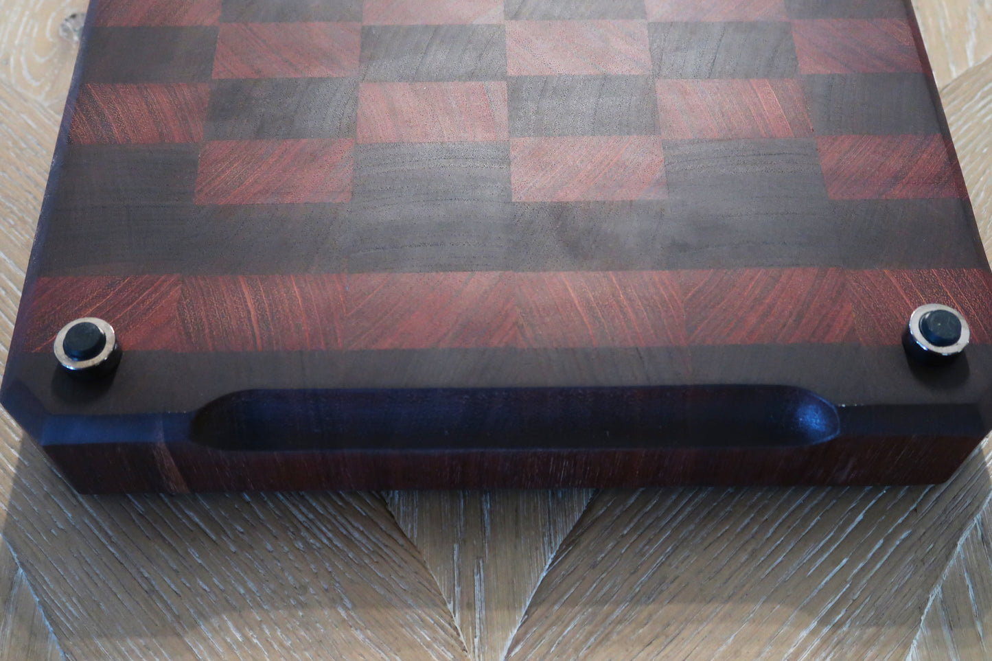 WALNUT & BRAZILIAN CHERRY END GRAIN BUTCHER BLOCK CUTTING BOARD
