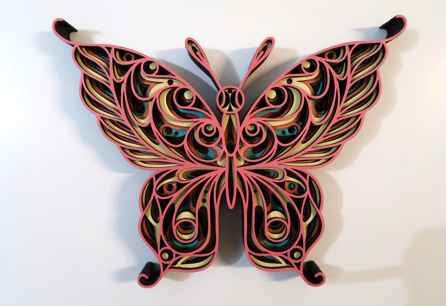 SPRING BUTTERFLY 3-D LAYERED WALL ART (Medium)