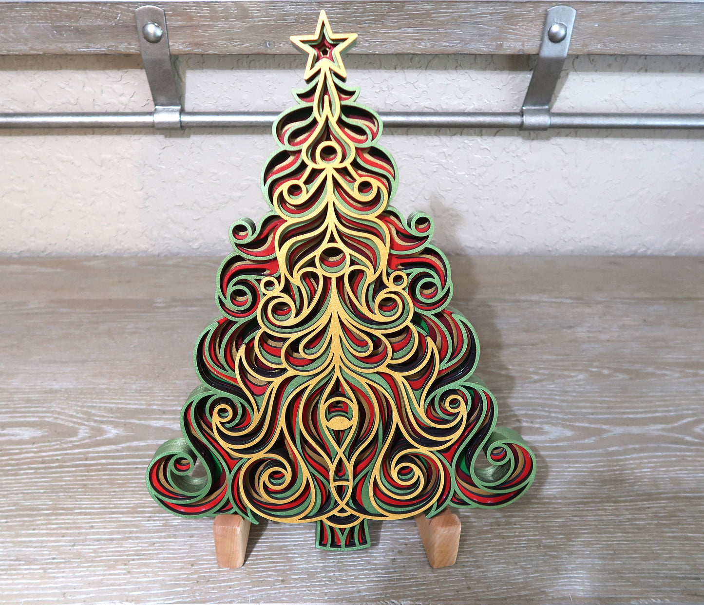 CHRISTMAS TREE MULTILAYER 3-D WALL ART