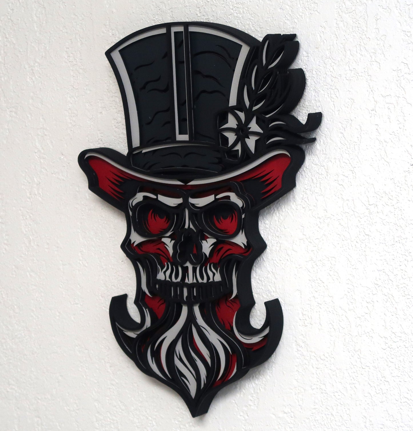 EVIL LEPRECHAUN SKULL 3-D LAYERED WALL ART