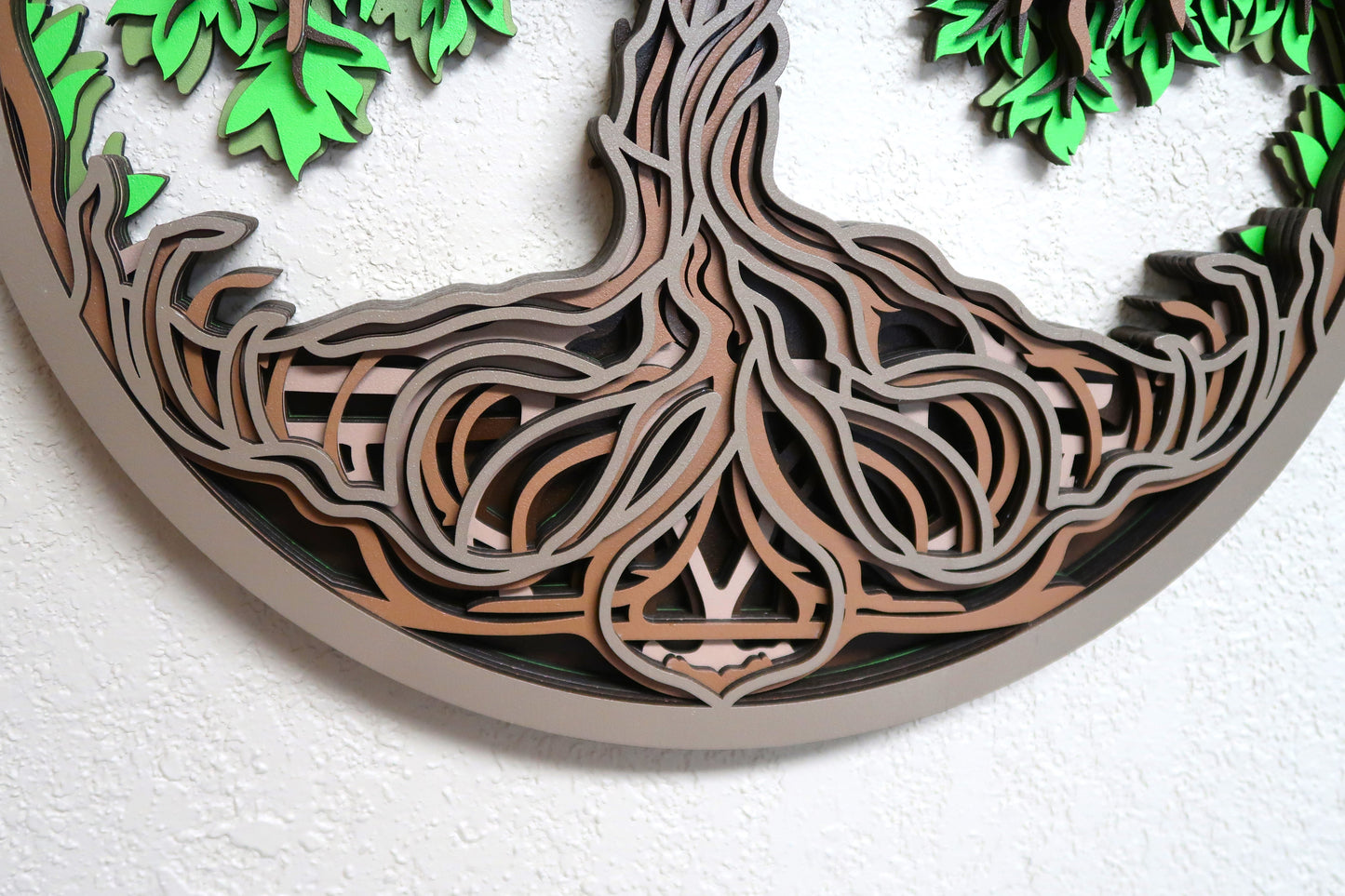 TWISTED ROOT TREE OF LIFE 3-D MULTILAYER WALL ART