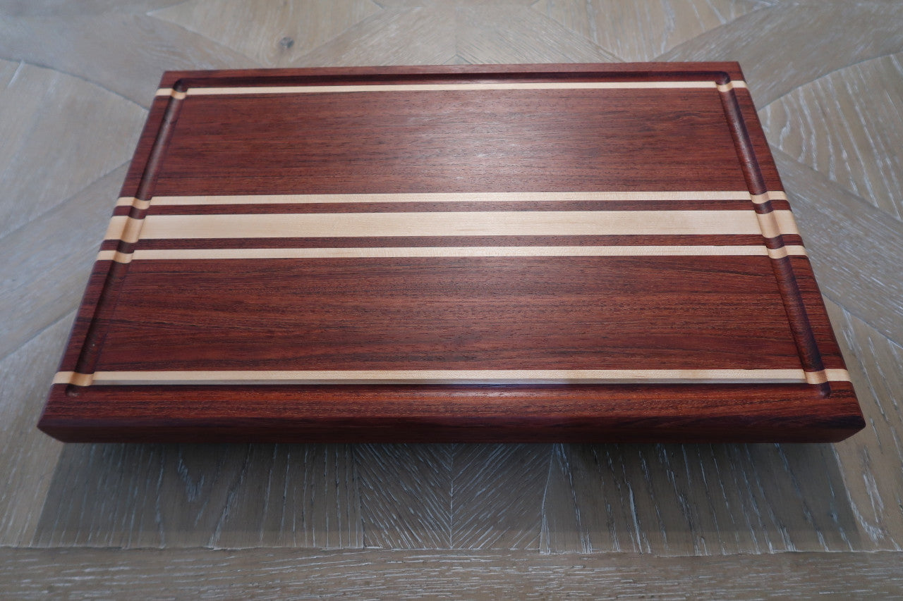BRAZILIAN CHERRY & MAPLE CUSTOM CUTTING BOARD
