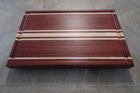 BRAZILIAN CHERRY & MAPLE CUSTOM CUTTING BOARD