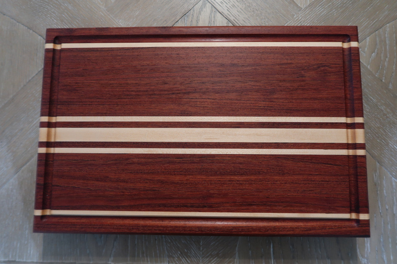 BRAZILIAN CHERRY & MAPLE CUSTOM CUTTING BOARD