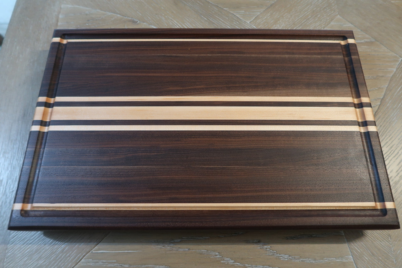 BLACK WALNUT & MAPLE CUSTOM CUTTING BOARD