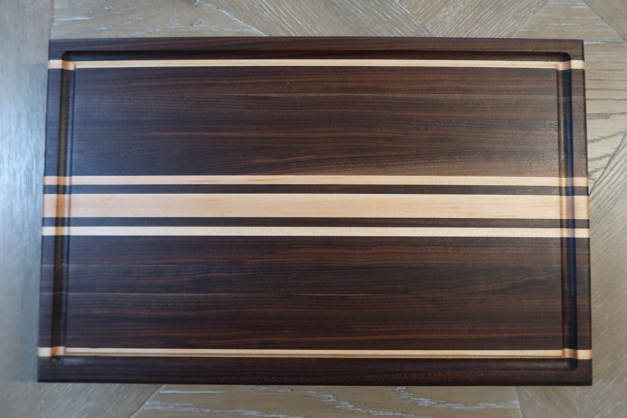 BLACK WALNUT & MAPLE CUSTOM CUTTING BOARD