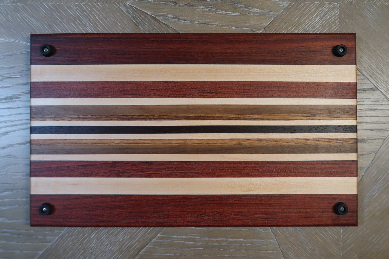 BRAZILIAN CHERRY, MAPLE, WENGE, WALNUT & ZEBRAWOOD CUTTING BOARD