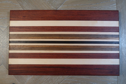 BRAZILIAN CHERRY, MAPLE, WENGE, WALNUT & ZEBRAWOOD CUTTING BOARD