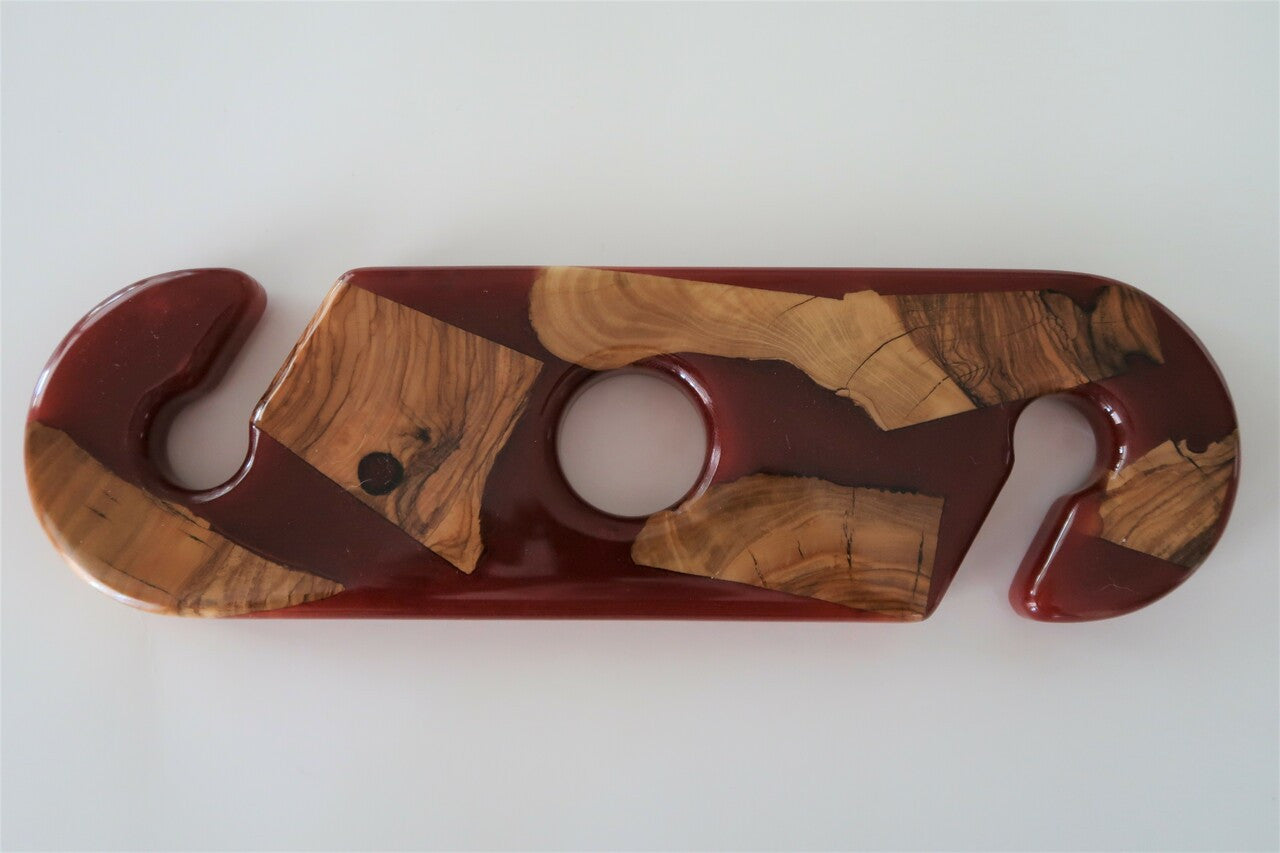 OLIVEWOOD & YAMAGATA RED PIGMENT RESIN WINE CADDY