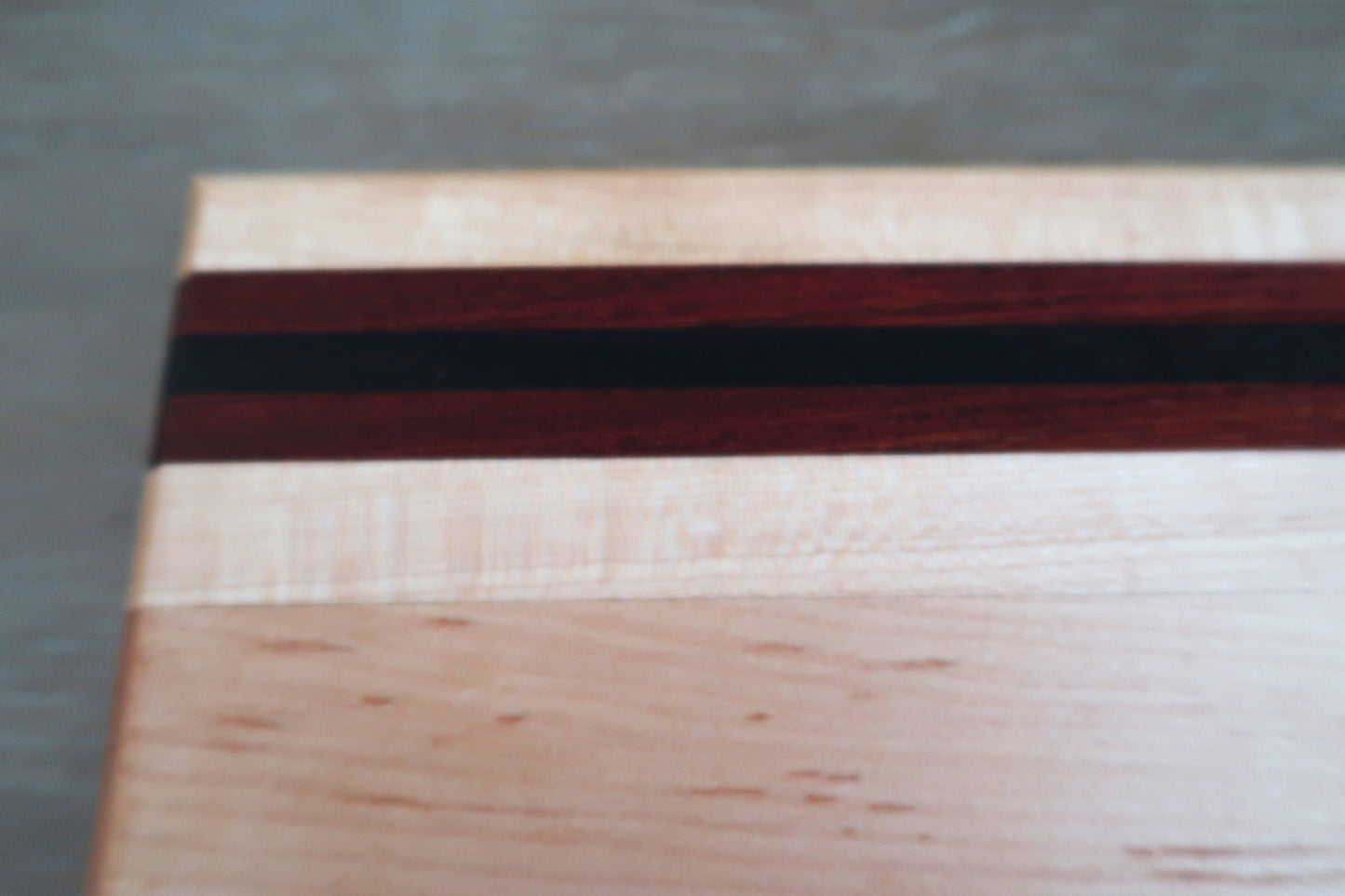 MAPLE WITH BRAZILIAN CHERRY & WENGE "TEQUILA" BAR TOP CUTTING BOARD