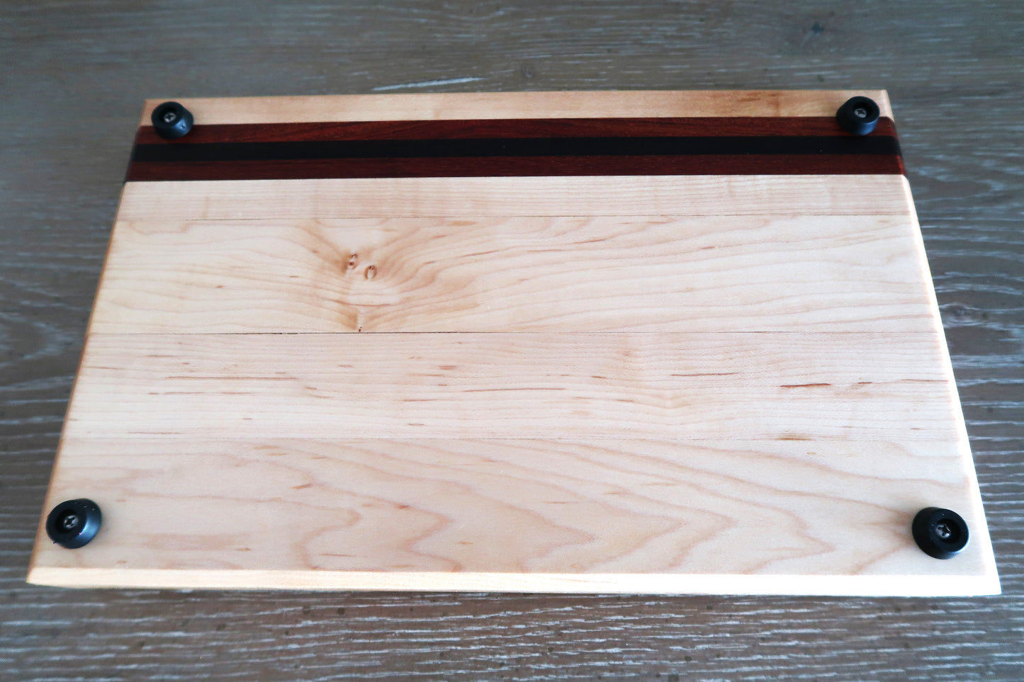 MAPLE WITH BRAZILIAN CHERRY & WENGE "TEQUILA" BAR TOP CUTTING BOARD