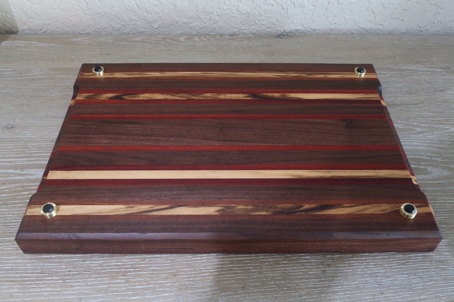 WALNUT BRAZILIAN CHERRY MAPLE PADUK ZEBRAWOOD BUTCHER BLOCK CUTTING BOARD
