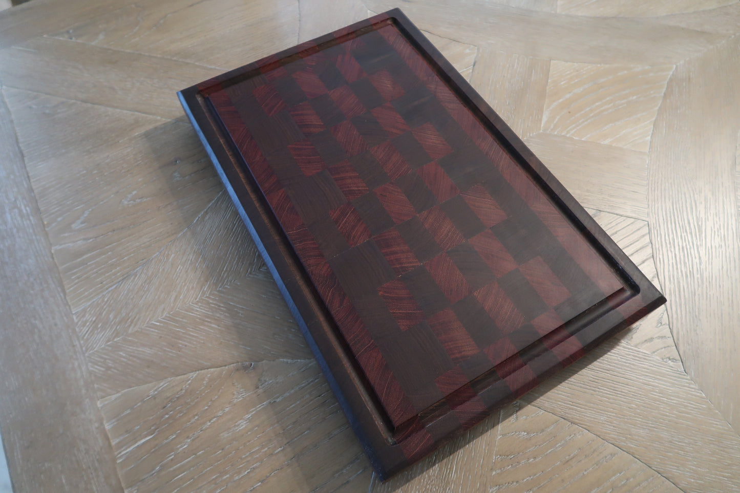 WALNUT & BRAZILIAN CHERRY END GRAIN  BUTCHER BLOCK CUTTING BOARD