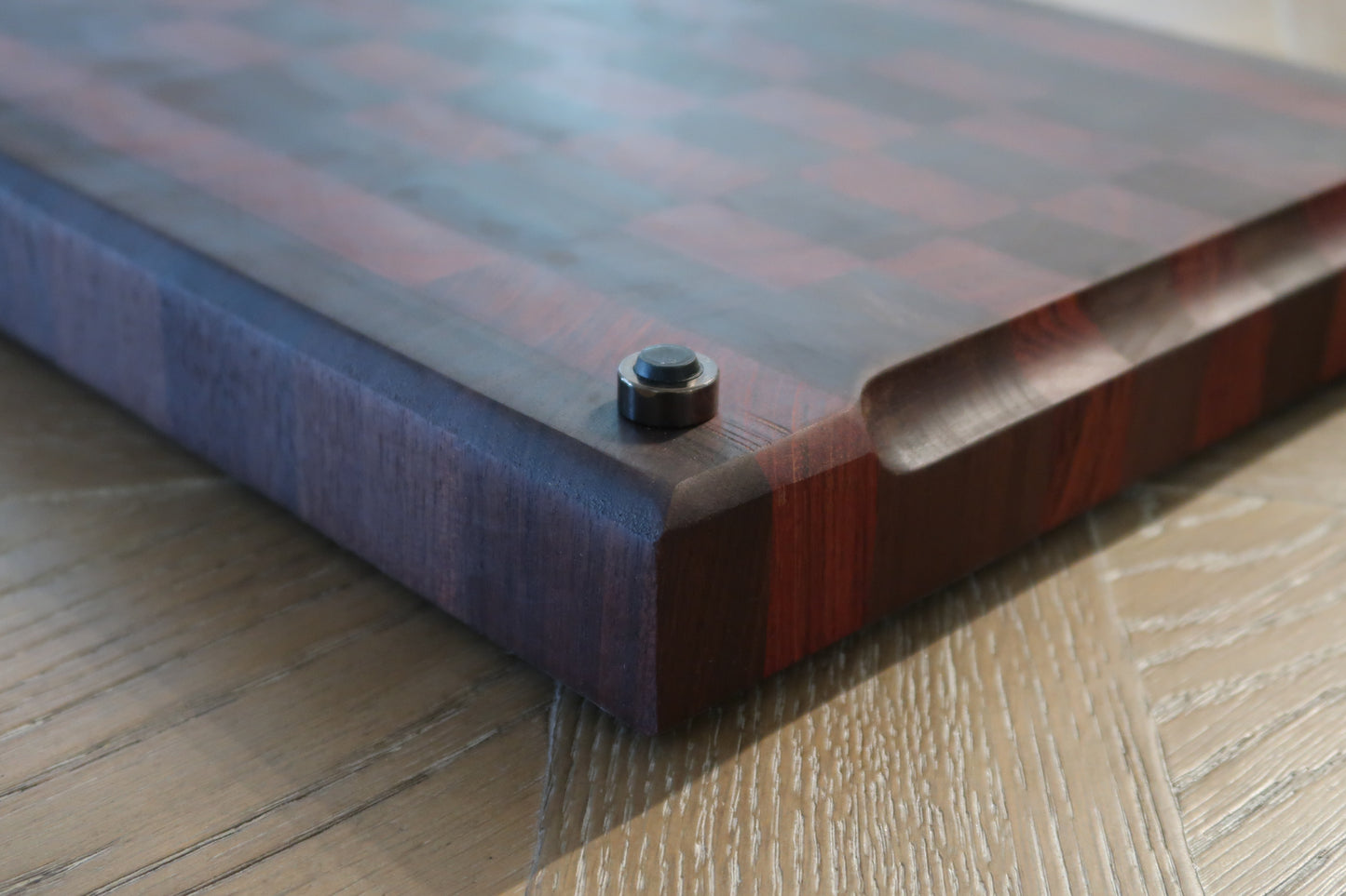 WALNUT & BRAZILIAN CHERRY END GRAIN  BUTCHER BLOCK CUTTING BOARD