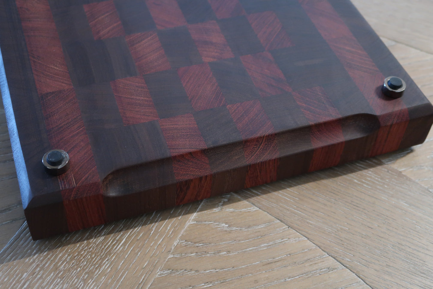 WALNUT & BRAZILIAN CHERRY END GRAIN  BUTCHER BLOCK CUTTING BOARD