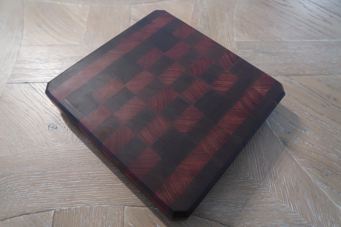 WALNUT & BRAZILIAN CHERRY END GRAIN BUTCHER BLOCK CUTTING BOARD