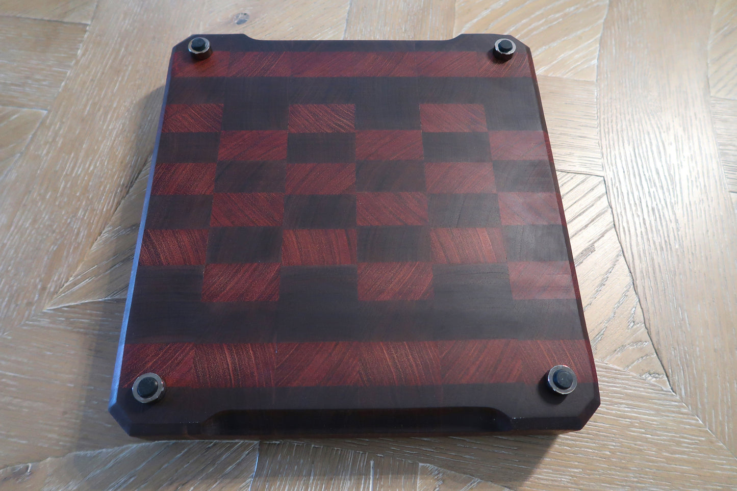 WALNUT & BRAZILIAN CHERRY END GRAIN BUTCHER BLOCK CUTTING BOARD