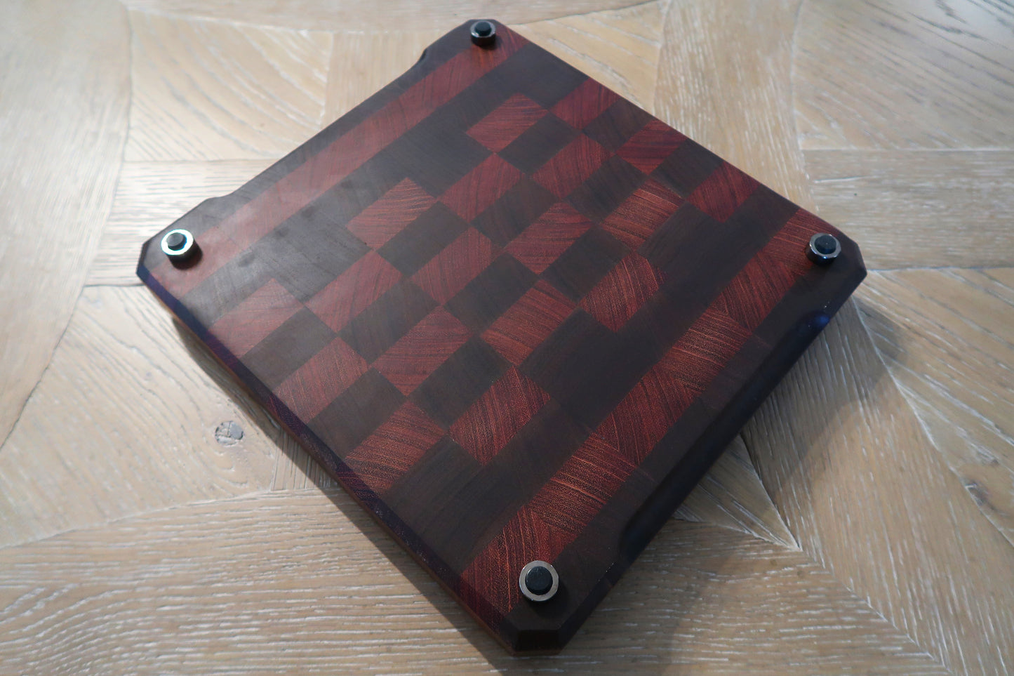 WALNUT & BRAZILIAN CHERRY END GRAIN BUTCHER BLOCK CUTTING BOARD