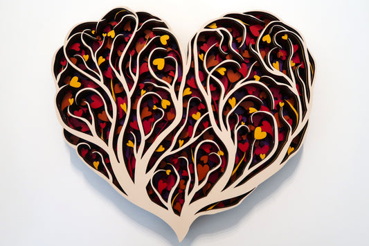 THE LOVE TREE 3-D LASER CUT MANDALA ZENTANGLE WALL ART