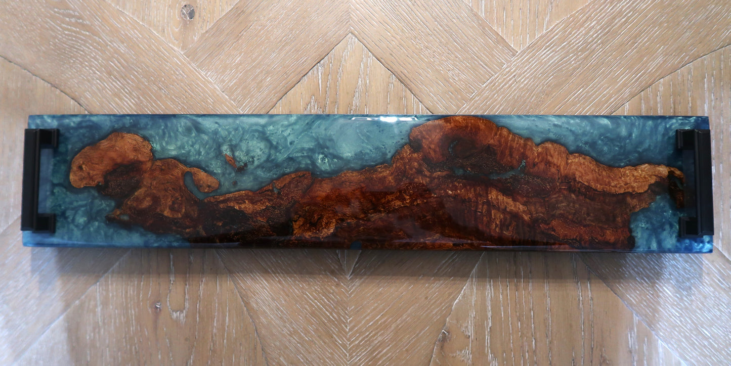 OAK BURL & BORA BORA BLUE SUSHI/CHARCUTERIE/CHEESEBOARD