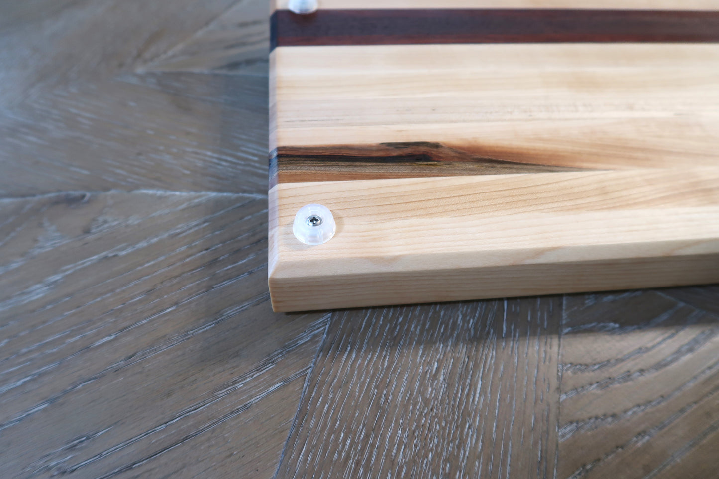 MAPLE WITH BRAZILIAN CHERRY & WALNUT "SMOKING SKULL" BAR TOP CUTTING BOARD