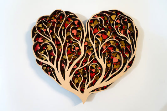 THE LOVE TREE 3-D LASER CUT MANDALA ZENTANGLE WALL ART #3