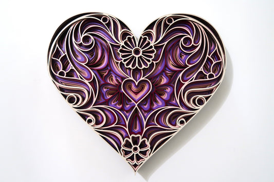 THE SPRING HEART 3-D LASER CUT MANDALA ZENTANGLE WALL ART