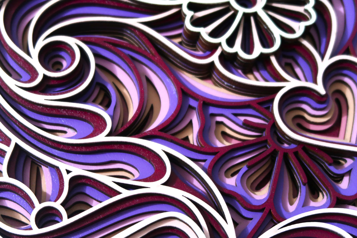 THE SPRING HEART 3-D LASER CUT MANDALA ZENTANGLE WALL ART