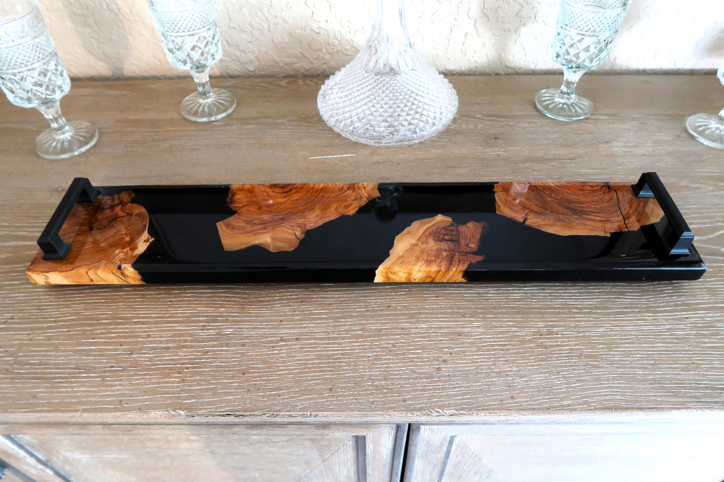 OLIVEWOOD & KOKUYO BLACK RESIN SUSHI/CHARCUTERIE/CHEESEBOARD