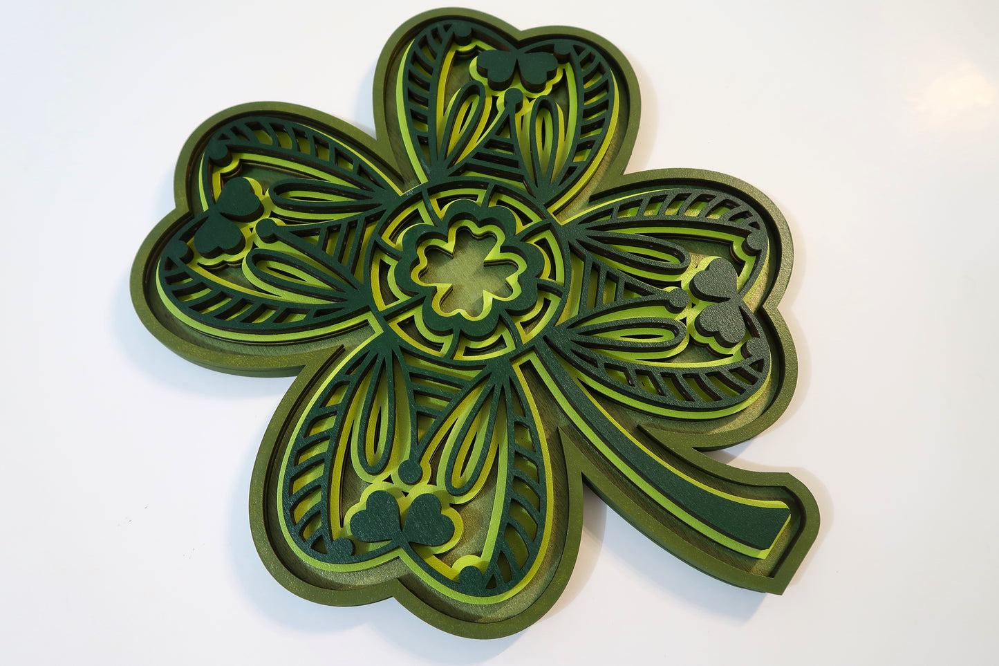 ST. PATRICKS DAY SHAMROCK 3D LAYERED WALL ART #2