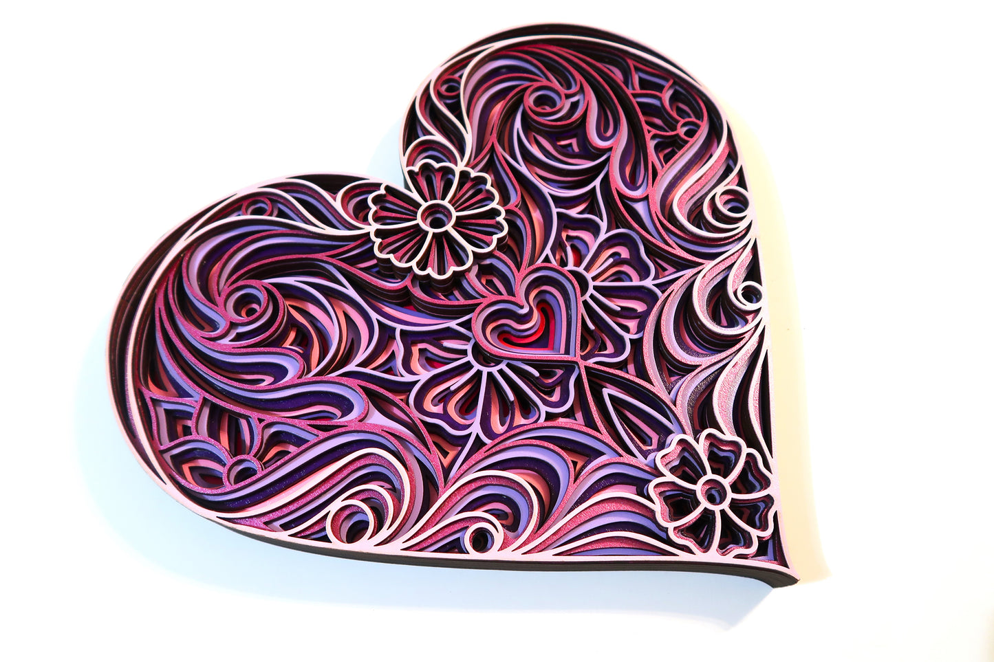 THE SPRING HEART 3-D LASER CUT MANDALA ZENTANGLE WALL ART #2