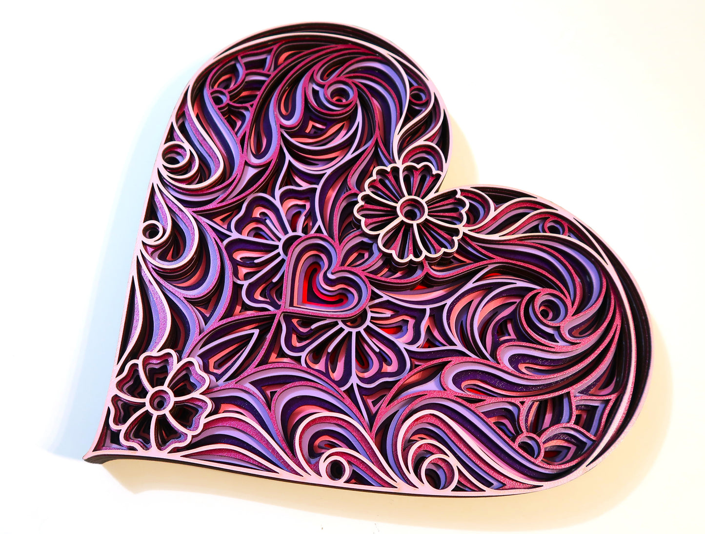 THE SPRING HEART 3-D LASER CUT MANDALA ZENTANGLE WALL ART #2