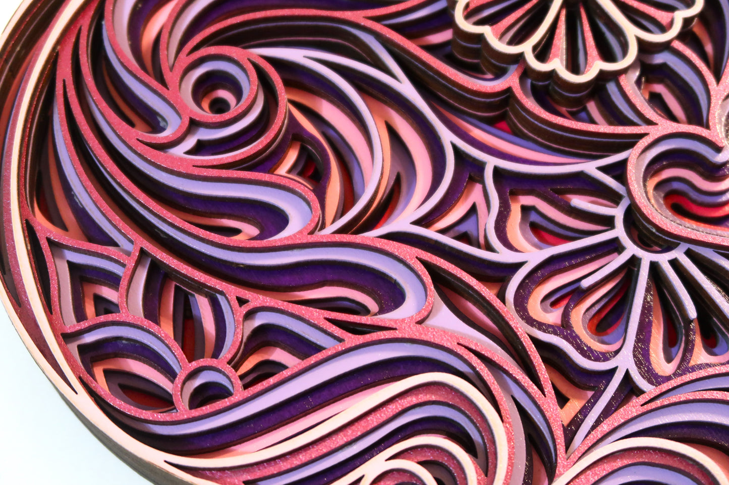 THE SPRING HEART 3-D LASER CUT MANDALA ZENTANGLE WALL ART #2