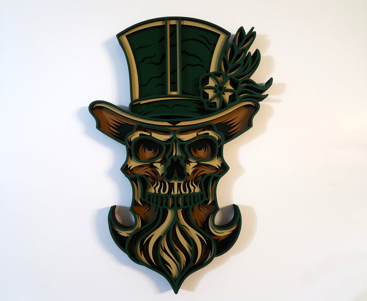 LEPRECHAUN SKULL 3-D LAYERED WALL ART