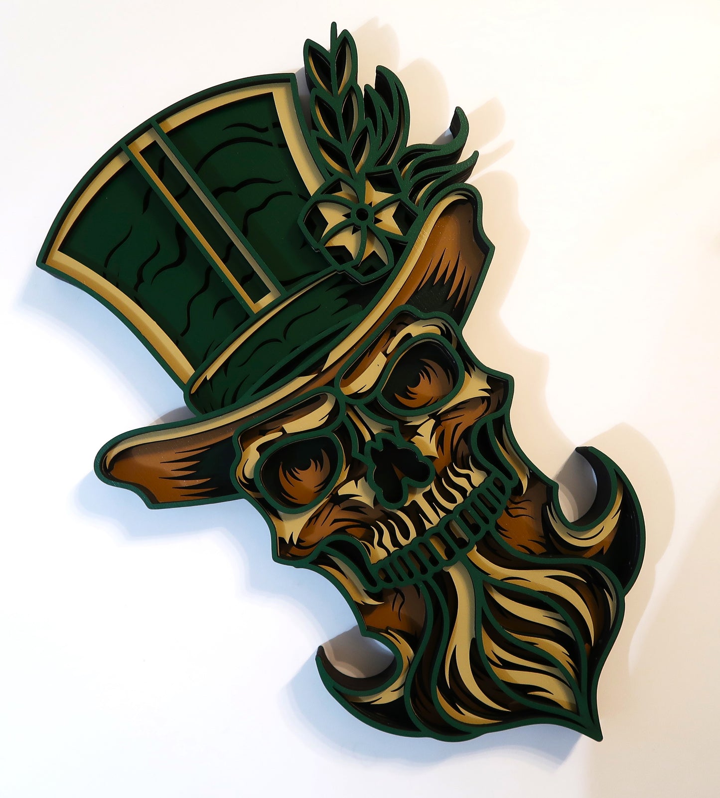 LEPRECHAUN SKULL 3-D LAYERED WALL ART