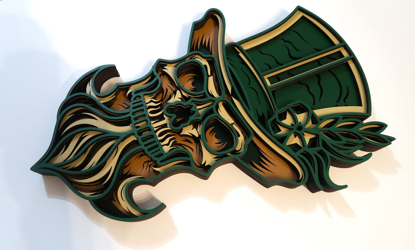 LEPRECHAUN SKULL 3-D LAYERED WALL ART