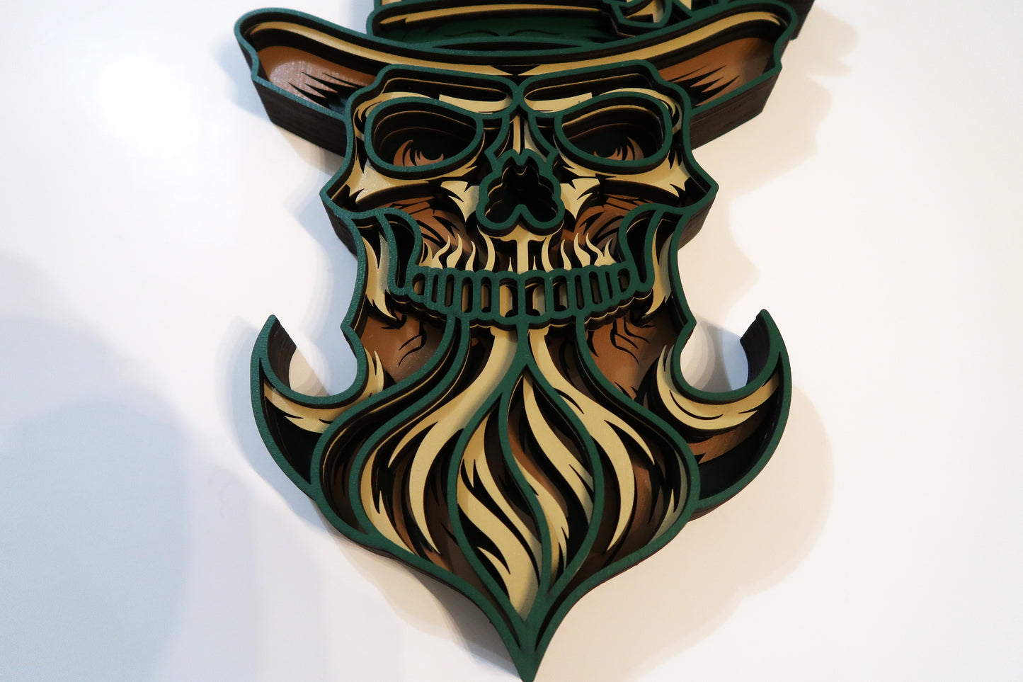 LEPRECHAUN SKULL 3-D LAYERED WALL ART