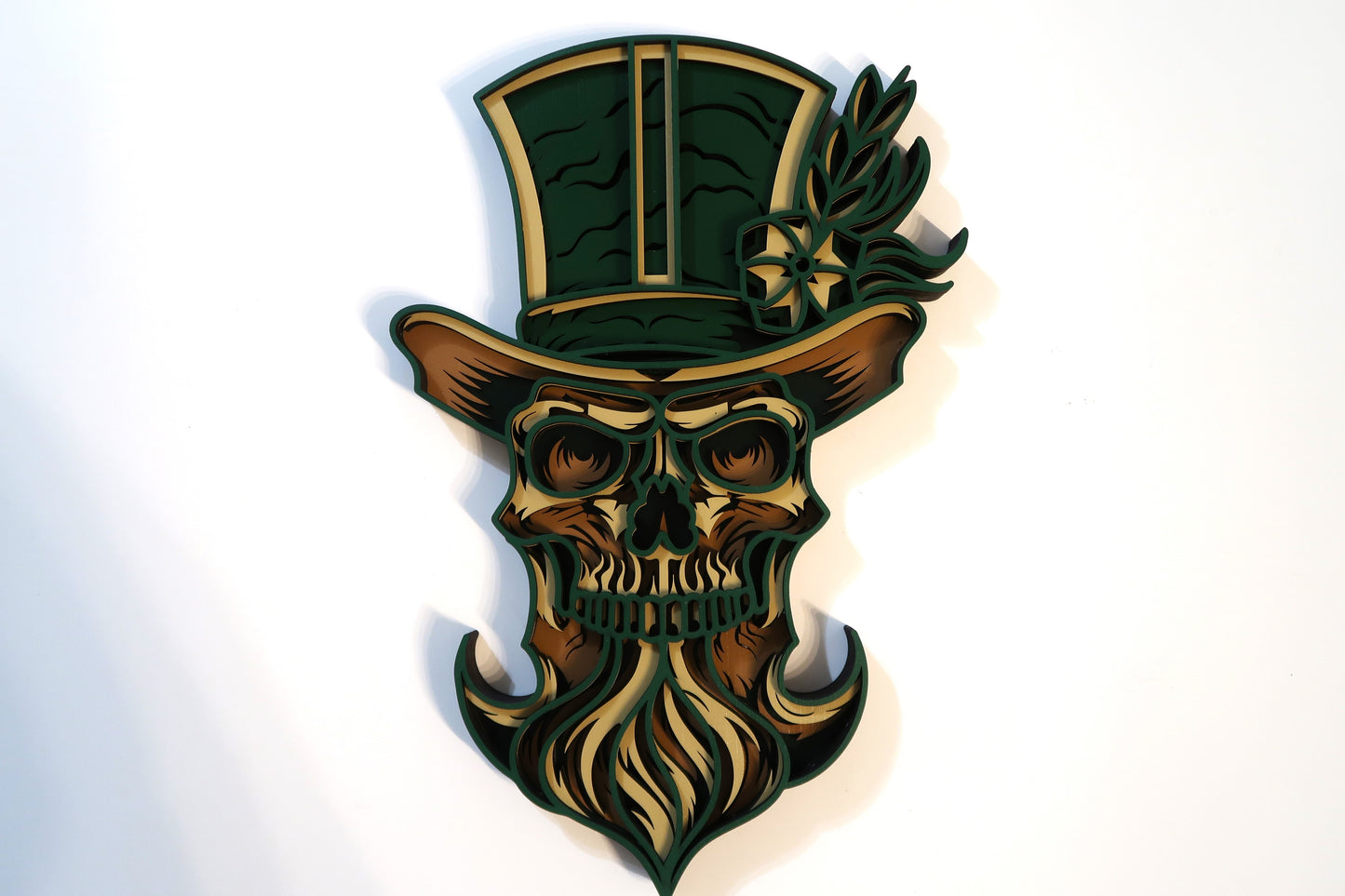 LEPRECHAUN SKULL 3-D LAYERED WALL ART
