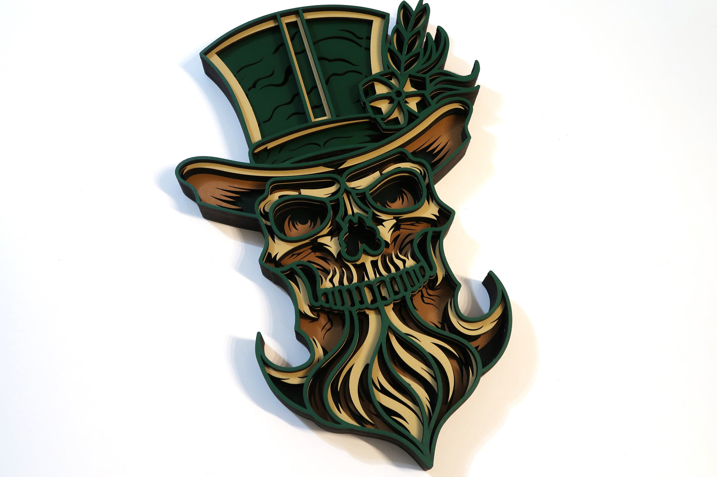 LEPRECHAUN SKULL 3-D LAYERED WALL ART