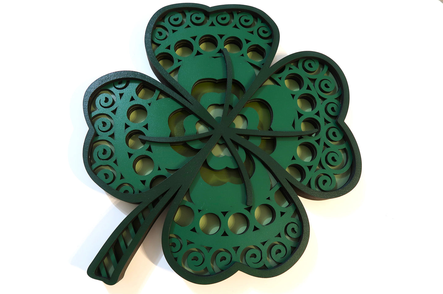 ST. PATRICKS DAY FOUR LEAF CLOVER 3D LAYERED WALL ART STYLE