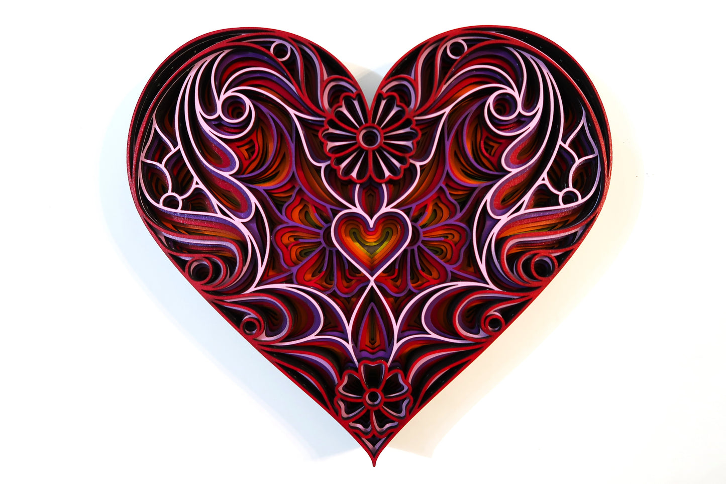 THE SPRING HEART 3-D LASER CUT MANDALA ZENTANGLE WALL ART #3