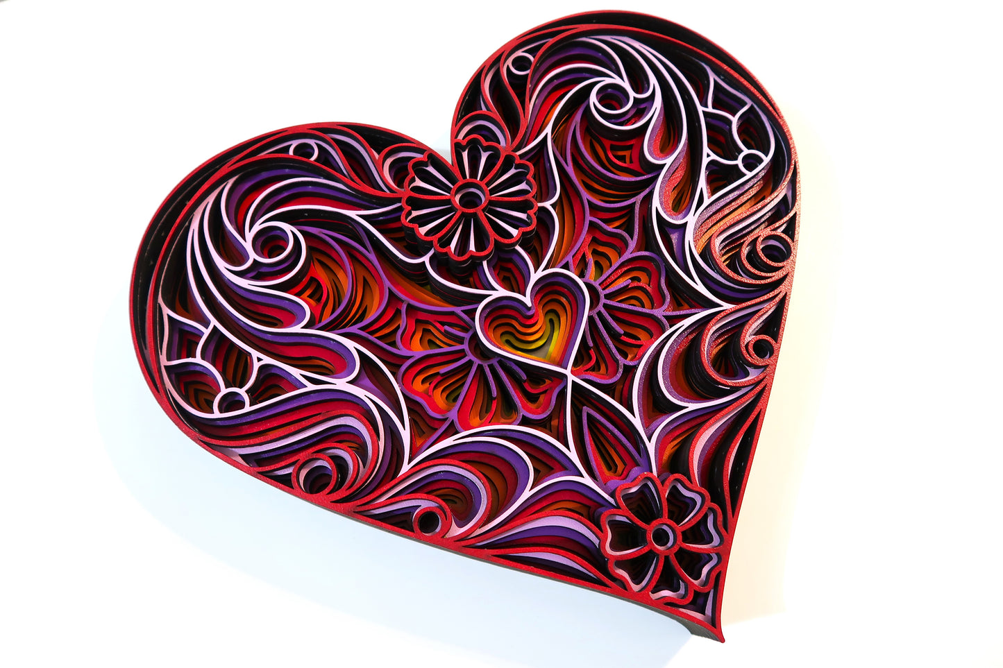 THE SPRING HEART 3-D LASER CUT MANDALA ZENTANGLE WALL ART #3