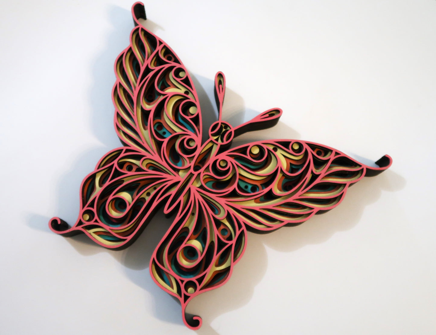 SPRING BUTTERFLY 3-D LAYERED WALL ART (Medium)