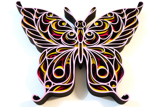 SPRING BUTTERFLY 3-D LAYERED WALL ART #2 (Medium)
