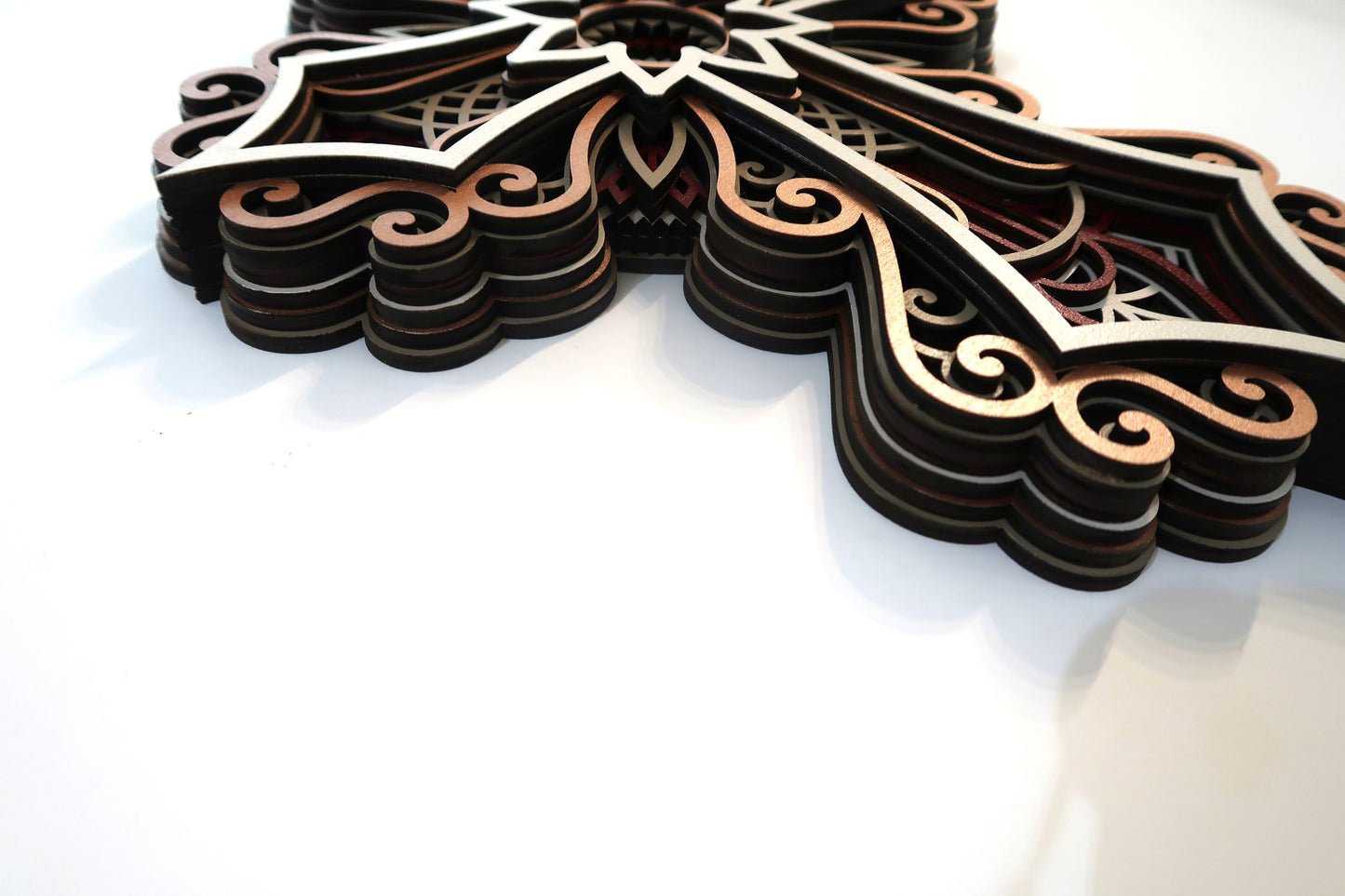 MULTI LAYER HANDMADE LASER CUT WOODEN CROSS WALL ART (ECW#1)